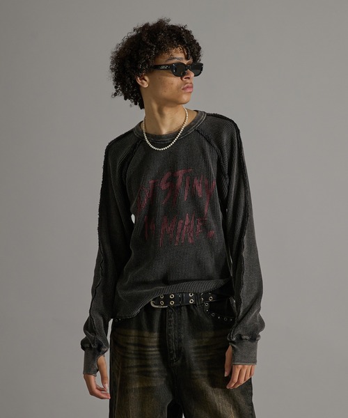 「ANDER HUNK」 長袖Tシャツ MEDIUM ブラック メンズ