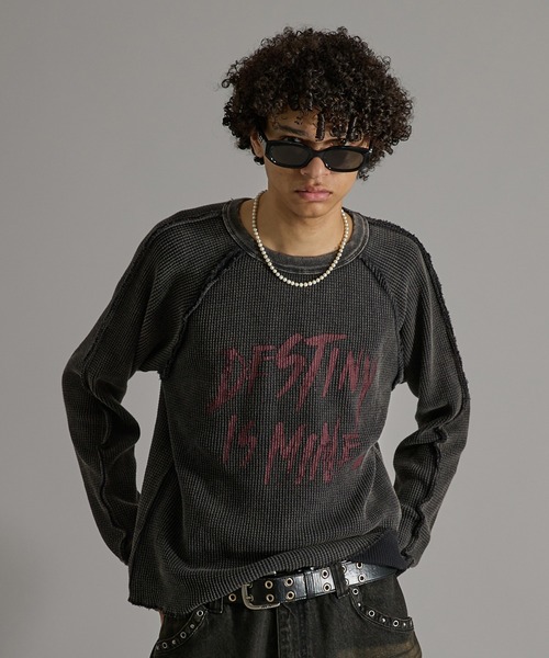 「ANDER HUNK」 長袖Tシャツ MEDIUM ブラック メンズ
