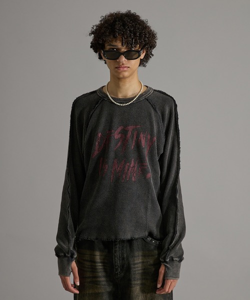 「ANDER HUNK」 長袖Tシャツ MEDIUM ブラック メンズ