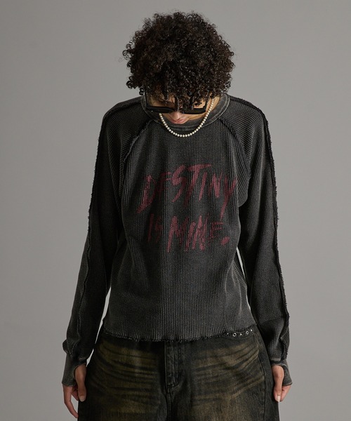 「ANDER HUNK」 長袖Tシャツ MEDIUM ブラック メンズ