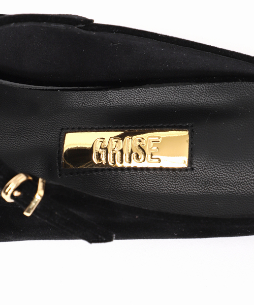 GRISE ラウンド　ストラップ　ミュール 黒　25cm Le Talon GRISE シューズ 「追加」GRISEラウンドストラップ
