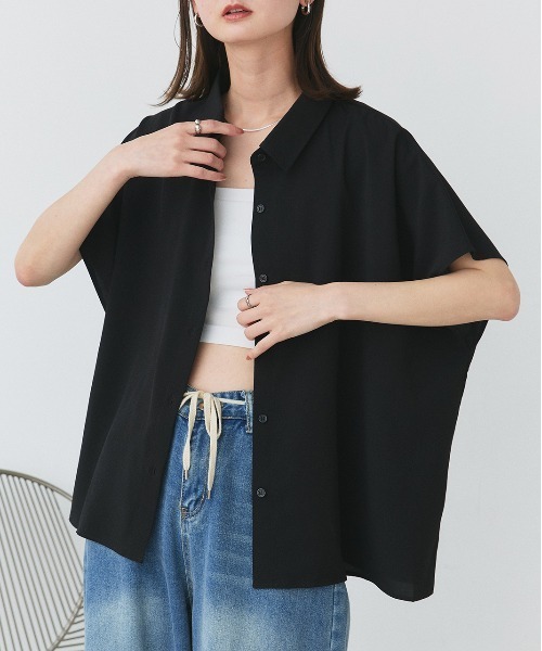ad thie（アドティエ） ブラウス シャツ 半袖 ジョーゼット ドルマン