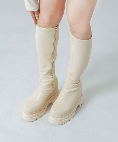 EVOL（イーボル） ブーツ 「XSサイズ・厚底」11cmストレッチロング