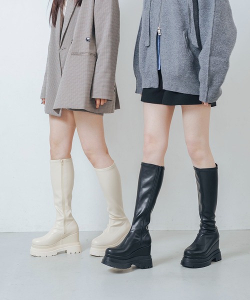 EVOL（イーボル） ブーツ 「XSサイズ・厚底」11cmストレッチロング