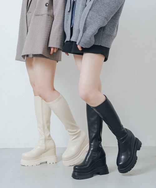 EVOL（イーボル） ブーツ 「XSサイズ・厚底」11cmストレッチロング