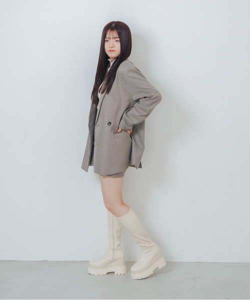 EVOL ブーツ 「XSサイズ・厚底」11cmストレッチロングブーツ IZ5835