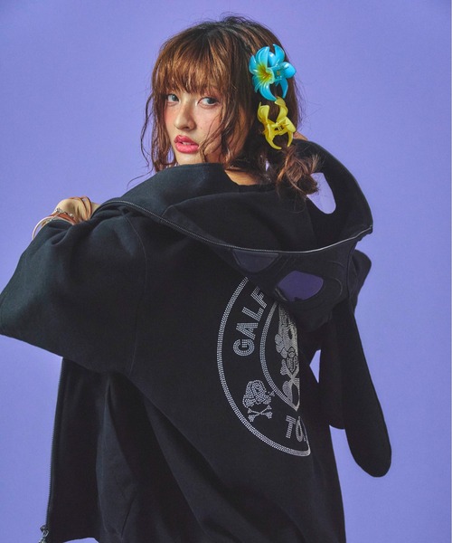 パーカー 「GALFY/ガルフィー」どんまいパーカー レディース メンズ GALFY (ガルフィー) どんまいパーカー - Black / ロック