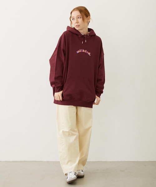 MILKFED.（ミルクフェド） パーカー PLAID HEART SWEAT HOODIE