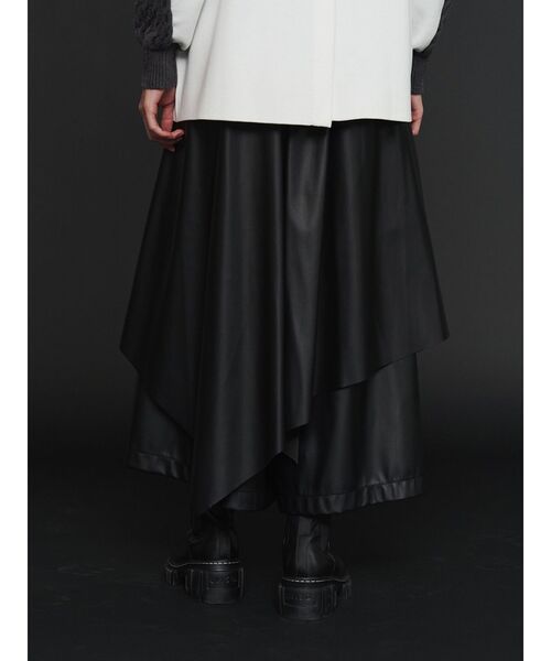 UN3D.（アンスリード） パンツ FAKE LEATHER ASYMME LAYERED PT