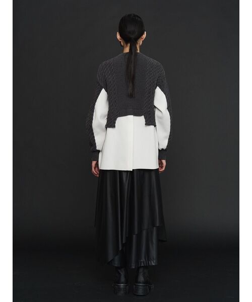 UN3D.（アンスリード） パンツ FAKE LEATHER ASYMME LAYERED PT