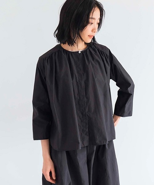 D tシャツ コットンナイロンギャザーシャツ レディース : ZOZOTOWN 