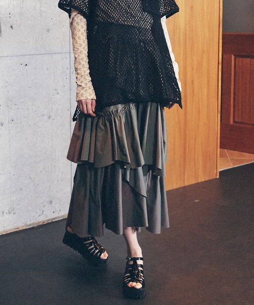 MAISON SPECIAL（メゾンスペシャル） フリルスカート FREE ブルー