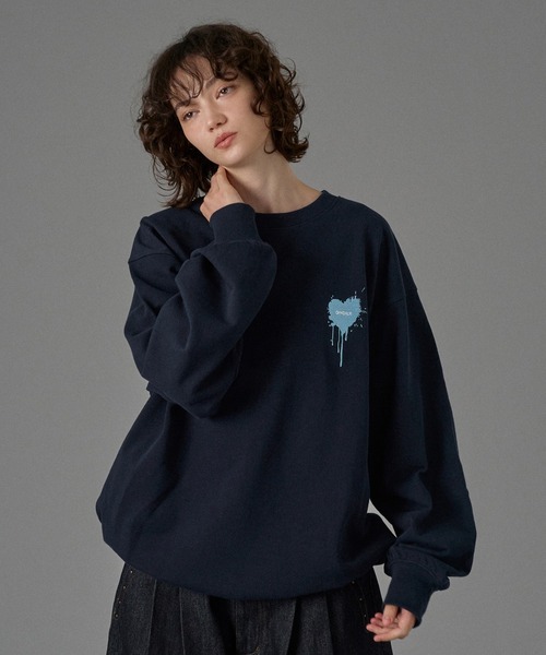 macoページ♡⃜ ONCILY トレーナー スウェット 25AW HEART LOGO DRAW CODE SWEAT