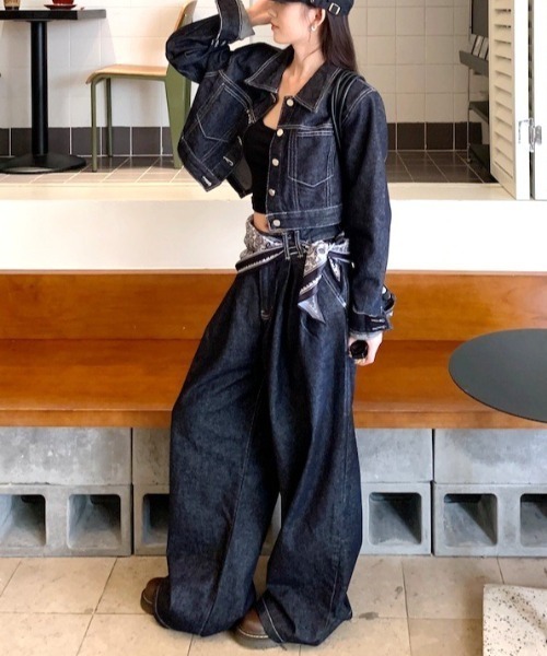 セットアップ WIDE INDIGO DENIM SET UP レディース : ZOZOTOWN Yahoo
