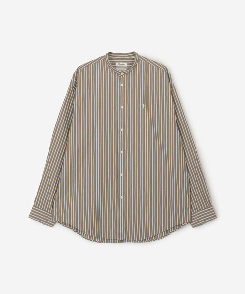 GYMPHLEX シャツ Gymphlex | マルチストライプ バンドカラー長袖シャツ