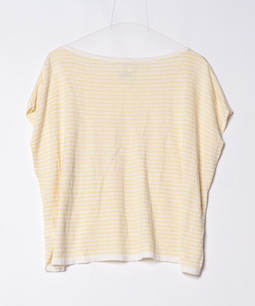 「D-due」 ボーダー柄ノースリーブニット 38 イエロー レディース_画像2