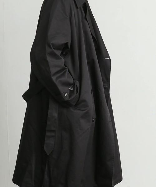 「SENSE OF PLACE by URBAN RESEARCH」 トレンチコート MEDIUM ブラック メンズ_画像3