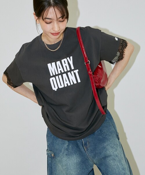 「PUBLUX」 半袖Tシャツ「MARY QUANTコラボ」 フリ- オフホワイト レディース_画像7