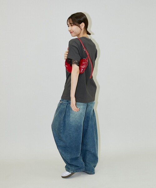 「PUBLUX」 半袖Tシャツ「MARY QUANTコラボ」 フリ- オフホワイト レディース_画像9