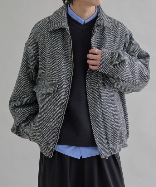 epnok ブルゾン アウター ウールライクショートブルゾン メンズ