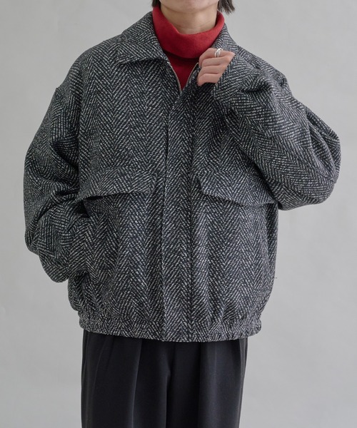 epnok ブルゾン アウター ウールライクショートブルゾン メンズ