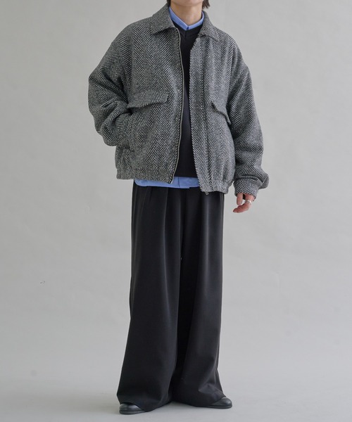 epnok ブルゾン アウター ウールライクショートブルゾン メンズ