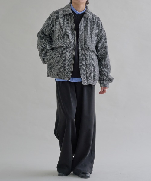 epnok ブルゾン アウター ウールライクショートブルゾン メンズ