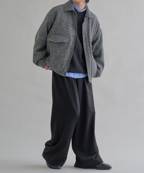 新品タグ付き　ウールライク ショートジップブルゾン epnok ブルゾン アウター ウールライクショートブルゾン メンズ