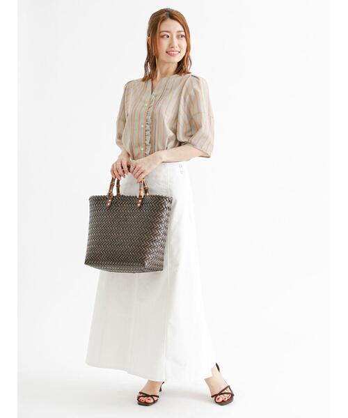 「Te chichi」 半袖ブラウス フリ- ブルー レディース_画像6