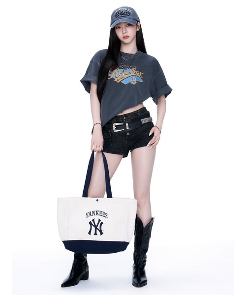 MLB トートバッグ 「日本未入荷」MLB KOREA ヴィンテージ レタリング
