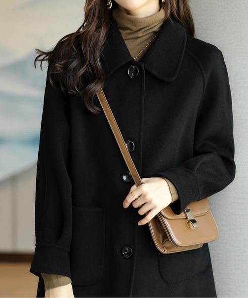 LUCPY ヘリンボーンクラシックロングコート レディース : ZOZOTOWN