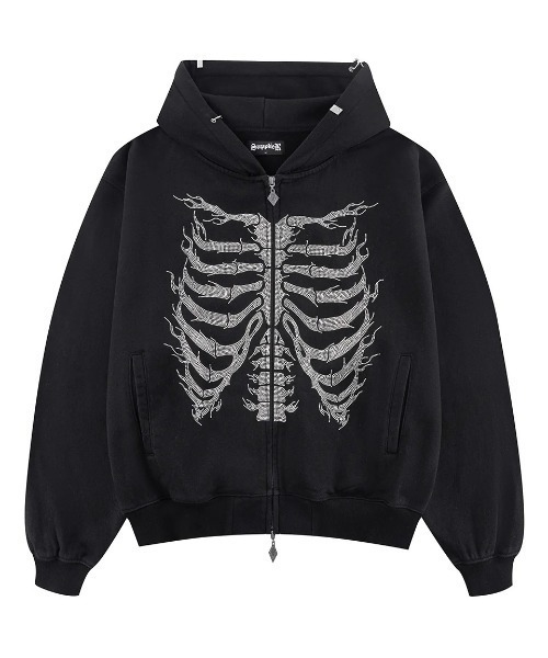 SUPPLIER（サプライヤー） パーカー A'GEM/9 × .kom Fire Skeleton