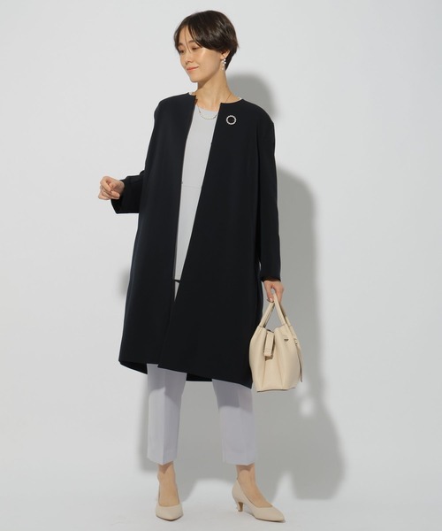 「Elura」 ノーカラーコート FREE ホワイト レディース_画像2