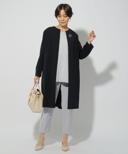 「Elura」 ノーカラーコート FREE ホワイト レディース_画像3