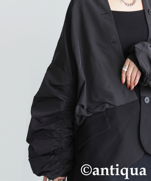 antiqua（アンティカ） コート アウター 異素材切替 ジャケット