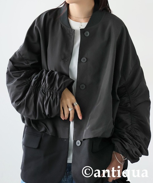 antiqua（アンティカ） コート アウター 異素材切替 ジャケット
