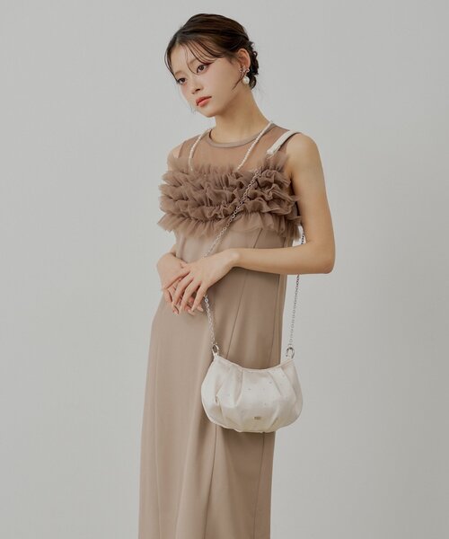 Chico（チコ） ドレス 「SALON by Chico」フリルデザインタイトロング