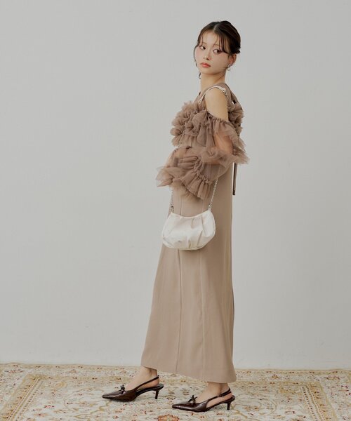 Chico（チコ） ドレス 「SALON by Chico」フリルデザインタイトロング