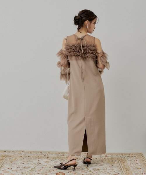 Chico（チコ） ドレス 「SALON by Chico」フリルデザインタイトロング