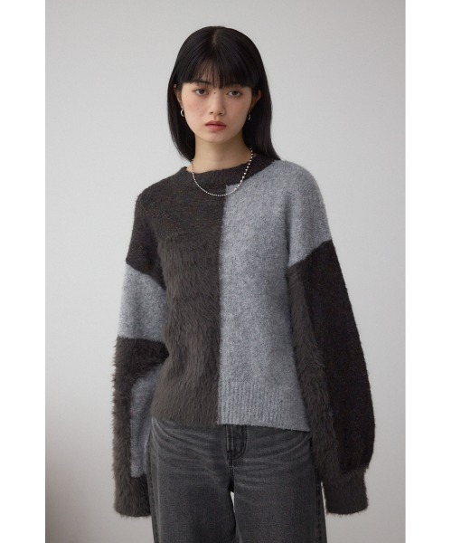 美品♪ ジプソフィア リバーシブル ウール バイカラー ニット AZUL BY MOUSSY（アズールバイマウジー） ニット セーター
