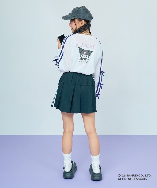 devirock（デビロック） tシャツ 「chum」クロミコラボ 袖リボン長袖T