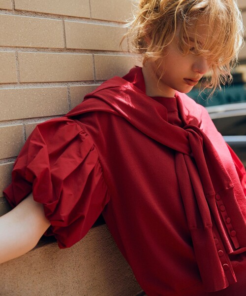 「組曲」 半袖ニット S2 ブラック レディース_画像2