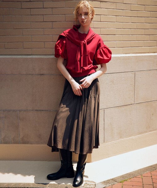 「組曲」 半袖ニット S2 ブラック レディース_画像4