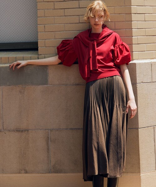 「組曲」 半袖ニット S2 ブラック レディース_画像5