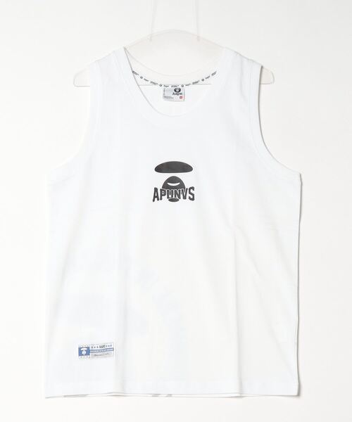 「AAPE BY A BATHING APE」 ノースリーブトップス SMALL ホワイト メンズ_画像2