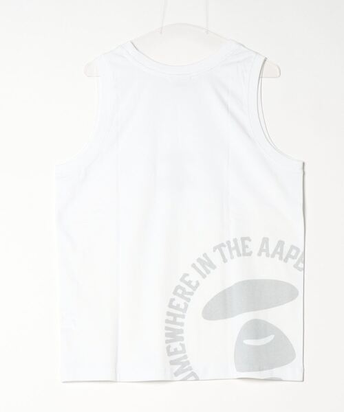 「AAPE BY A BATHING APE」 ノースリーブトップス SMALL ホワイト メンズ_画像3