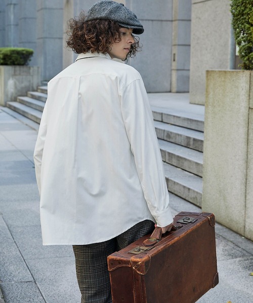 「MONO-MART LADY'S」 長袖シャツ L ネイビー レディース_画像3