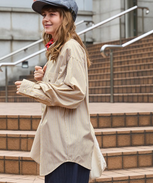 「MONO-MART LADY'S」 長袖シャツ L ネイビー レディース_画像7