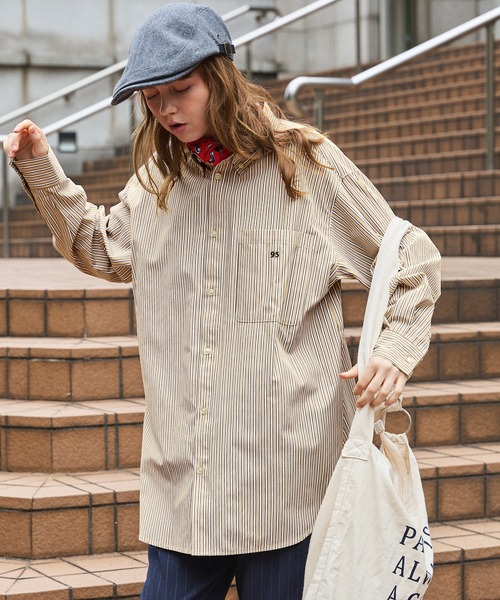 「MONO-MART LADY'S」 長袖シャツ L ネイビー レディース_画像8