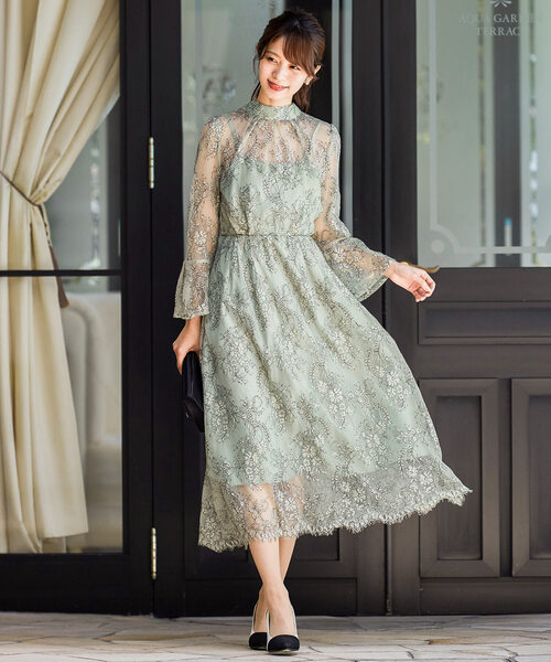 「niana」 長袖ワンピース M ライトグリーン レディース_画像8